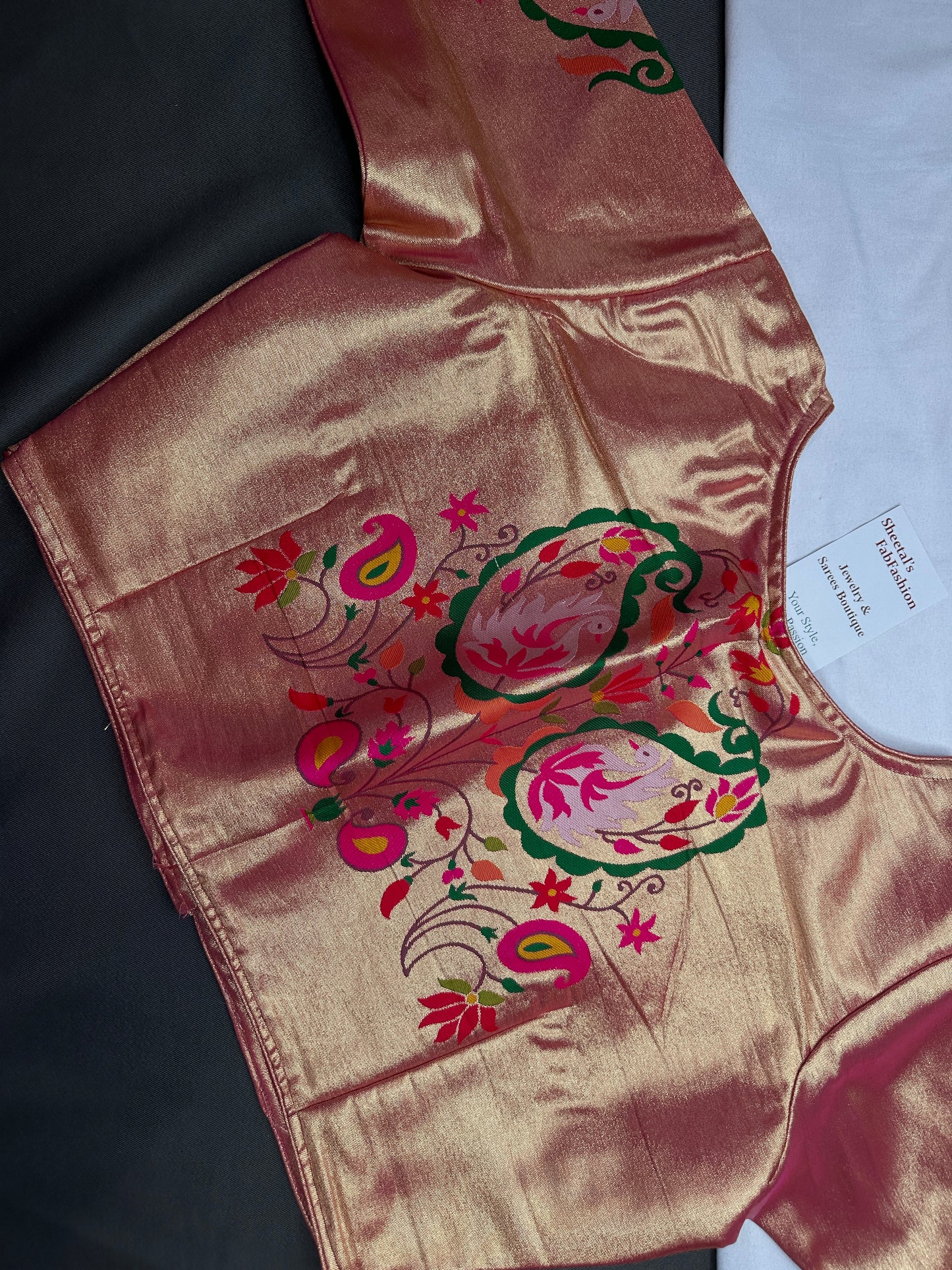 Gold Pink Pure Painthani Blouse - 