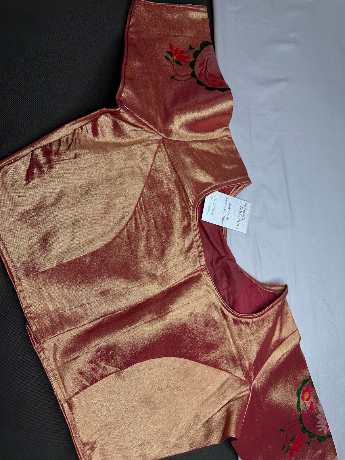 Gold Pink Pure Painthani Blouse - 