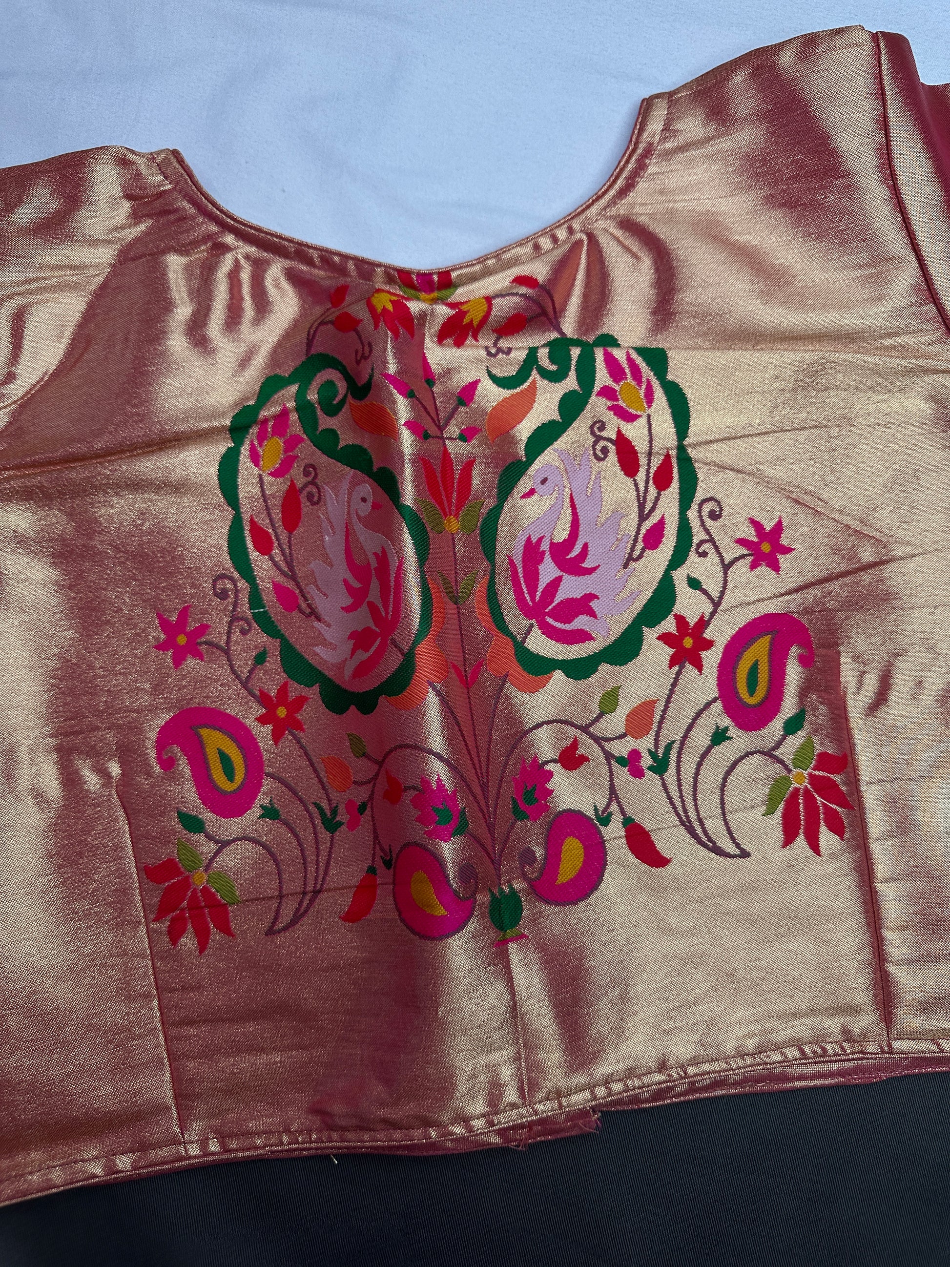 Gold Pink Pure Painthani Blouse - 