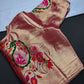 Gold Pink Pure Painthani Blouse - 