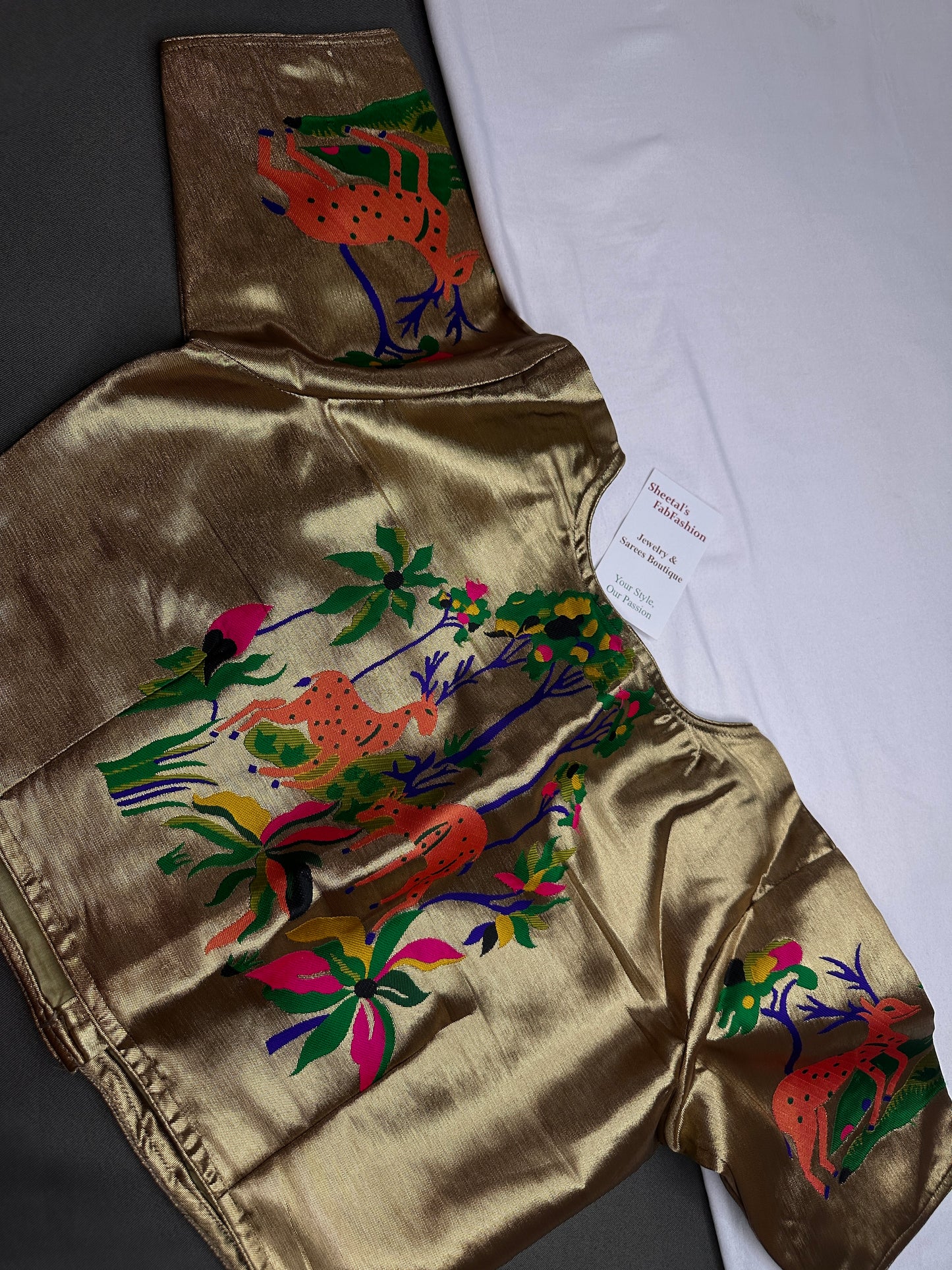Copper Green Pure Painthani Blouse - 