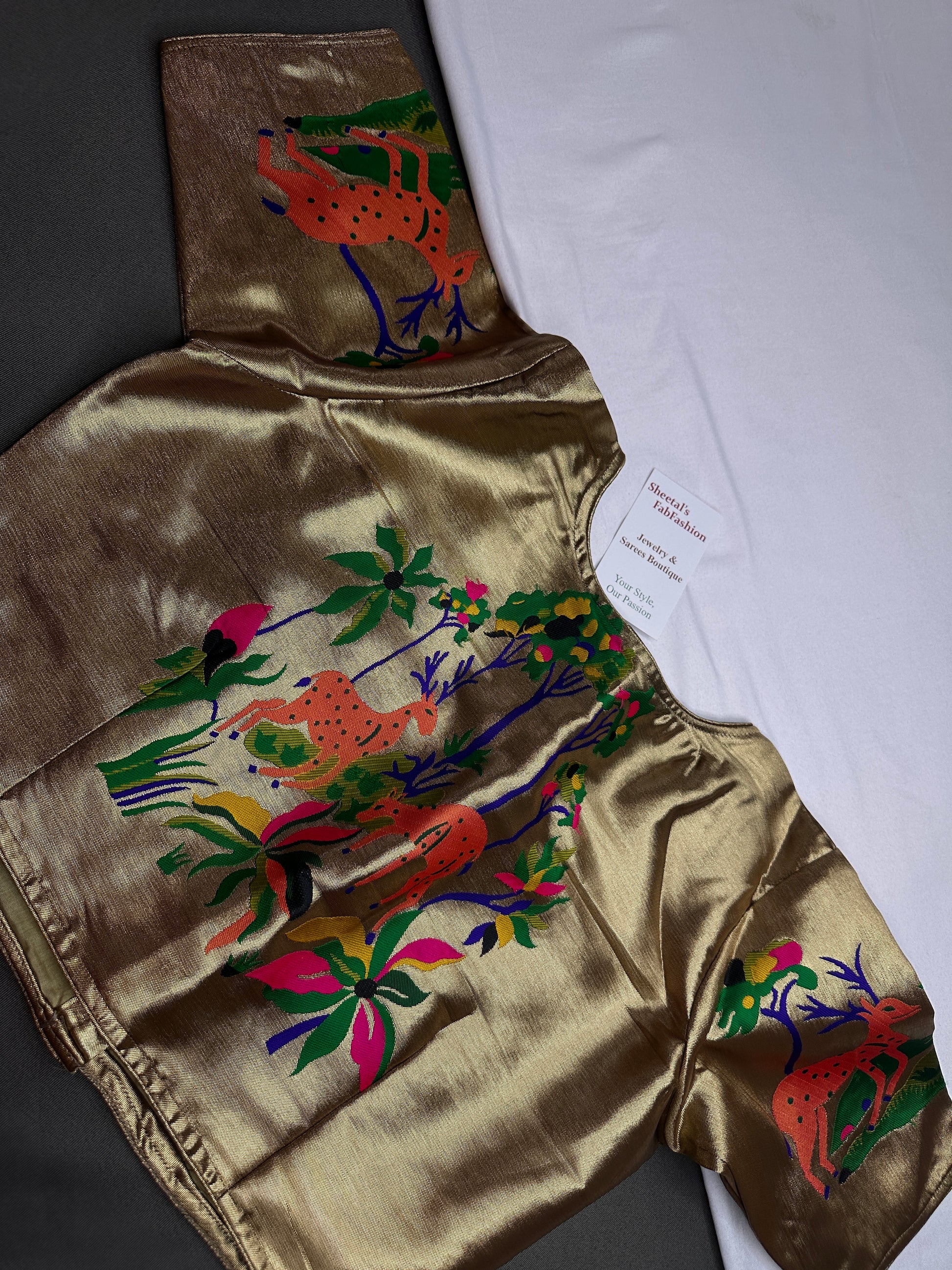 Copper Green Pure Painthani Blouse - 