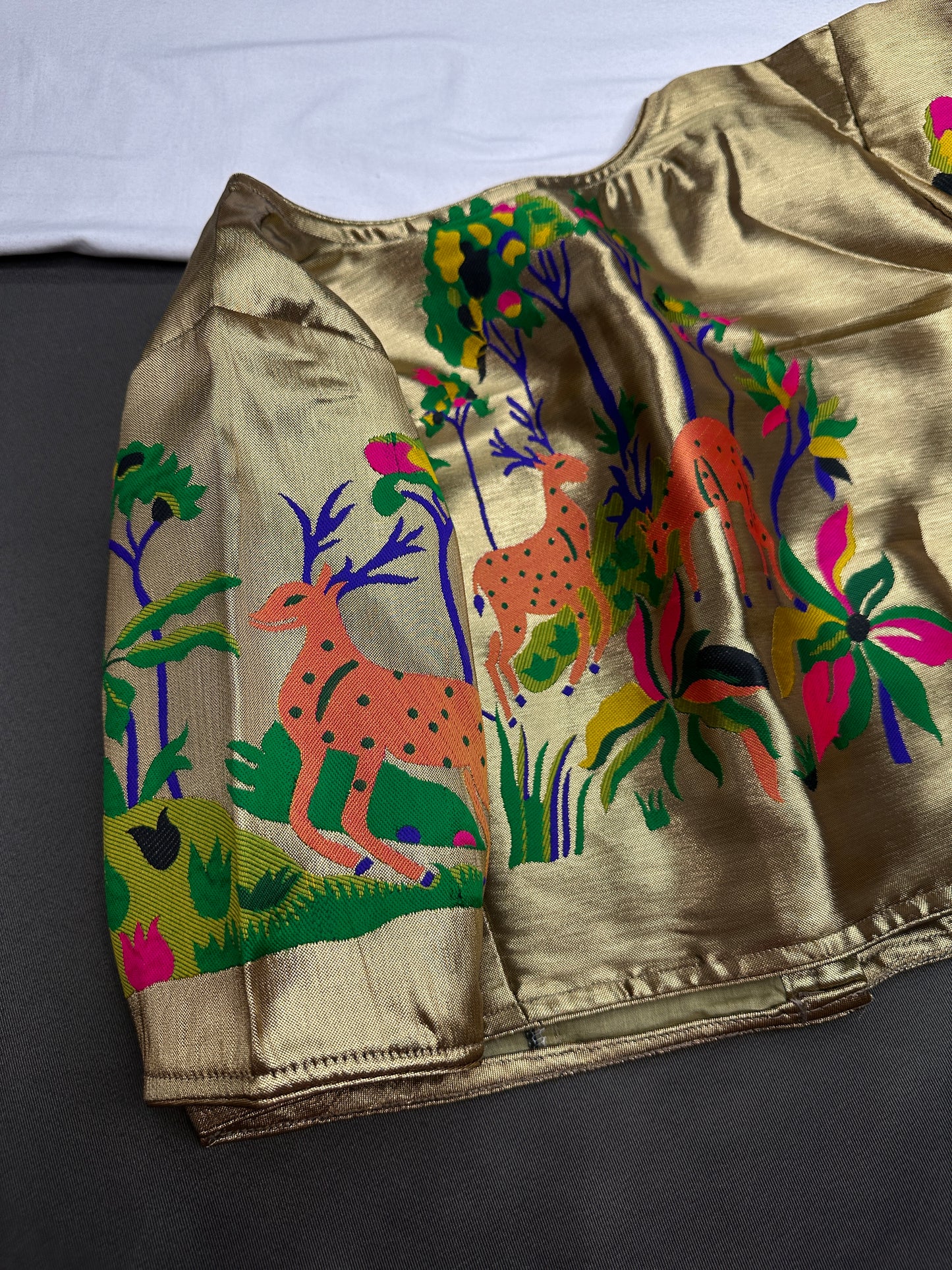 Copper Green Pure Painthani Blouse - 