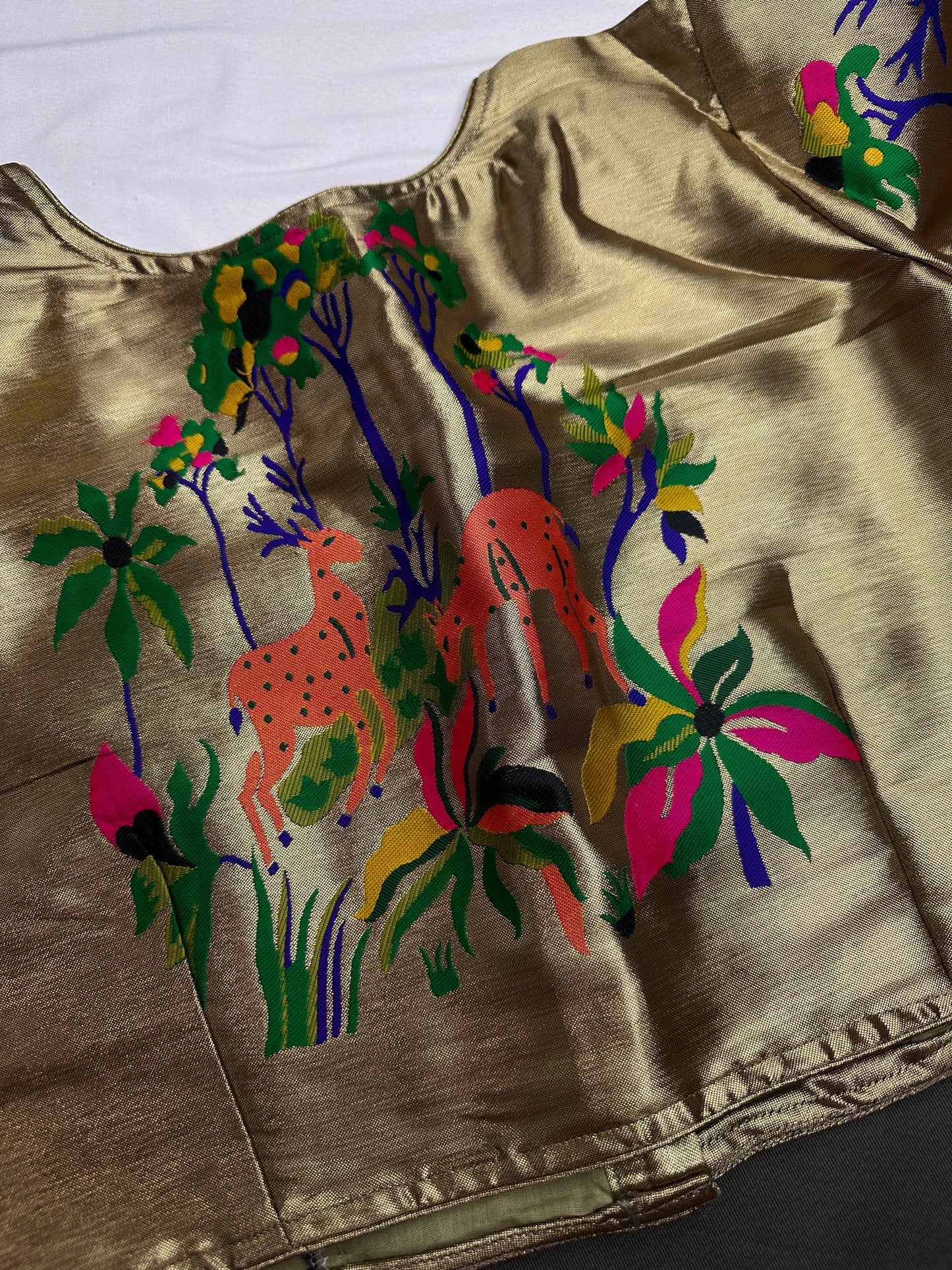Copper Green Pure Painthani Blouse - 