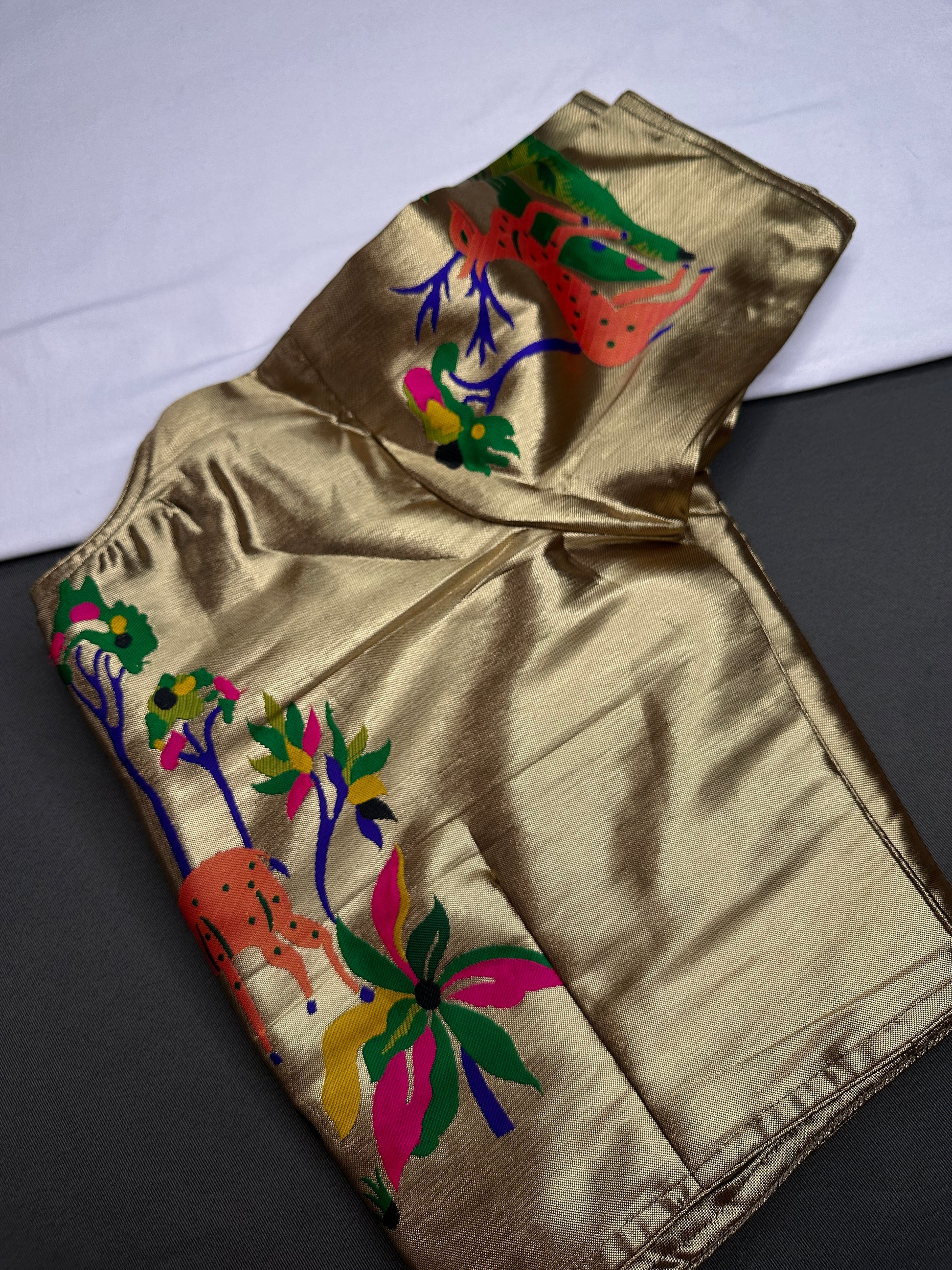 Copper Green Pure Painthani Blouse - 