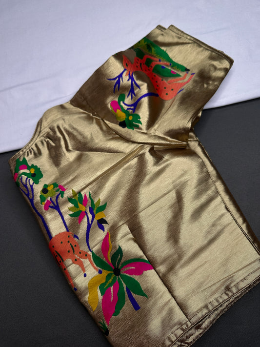 Copper Green Pure Painthani Blouse - 