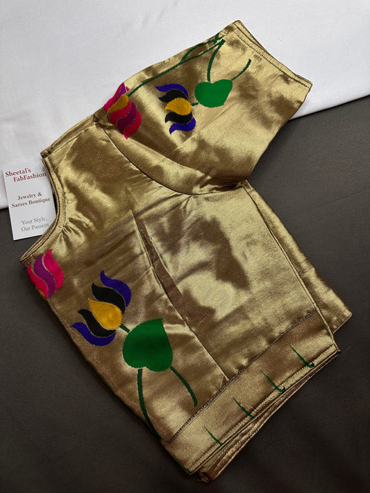 Copper Green Pure Painthani Blouse - 