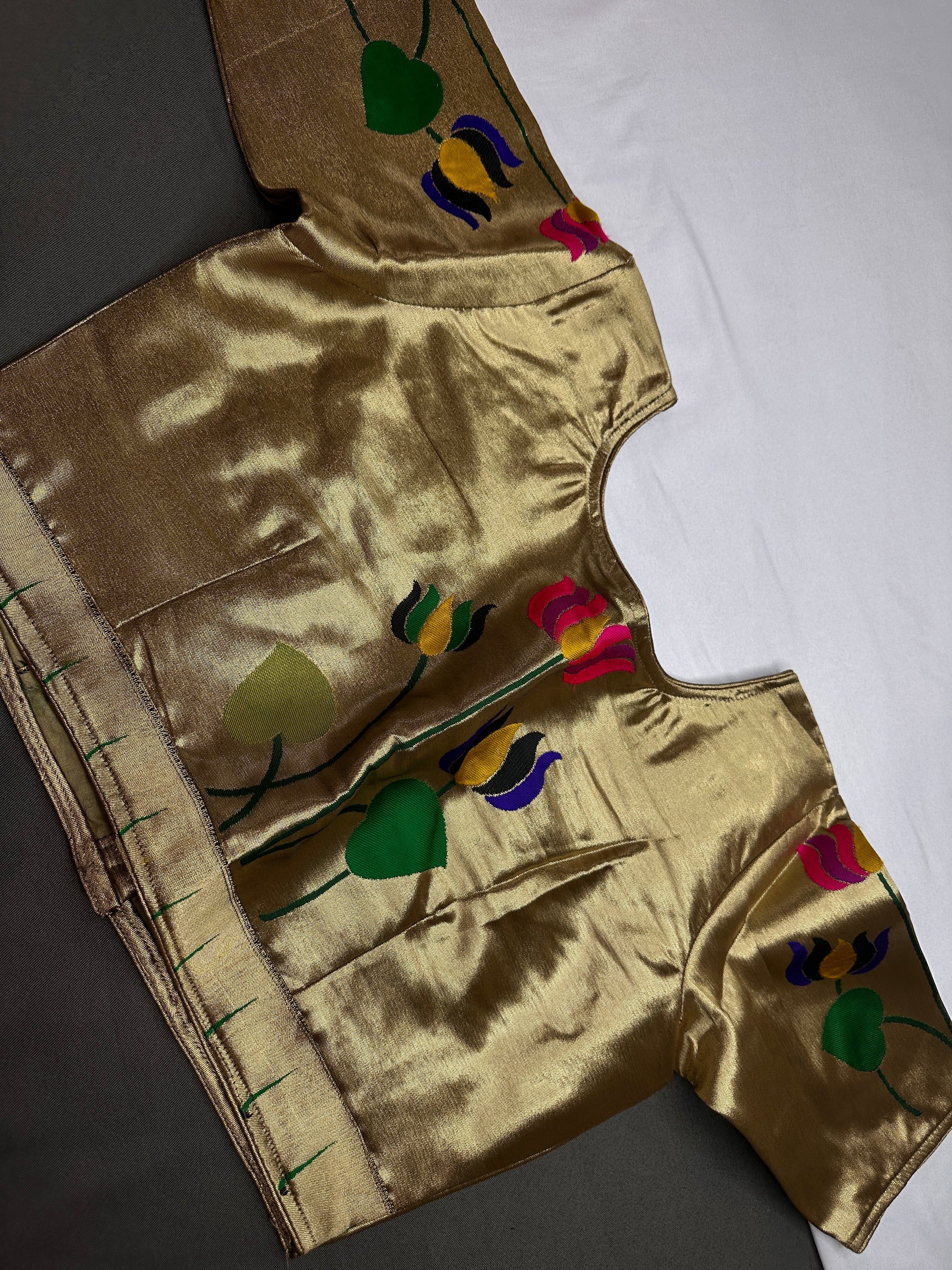 Copper Green Pure Painthani Blouse - 