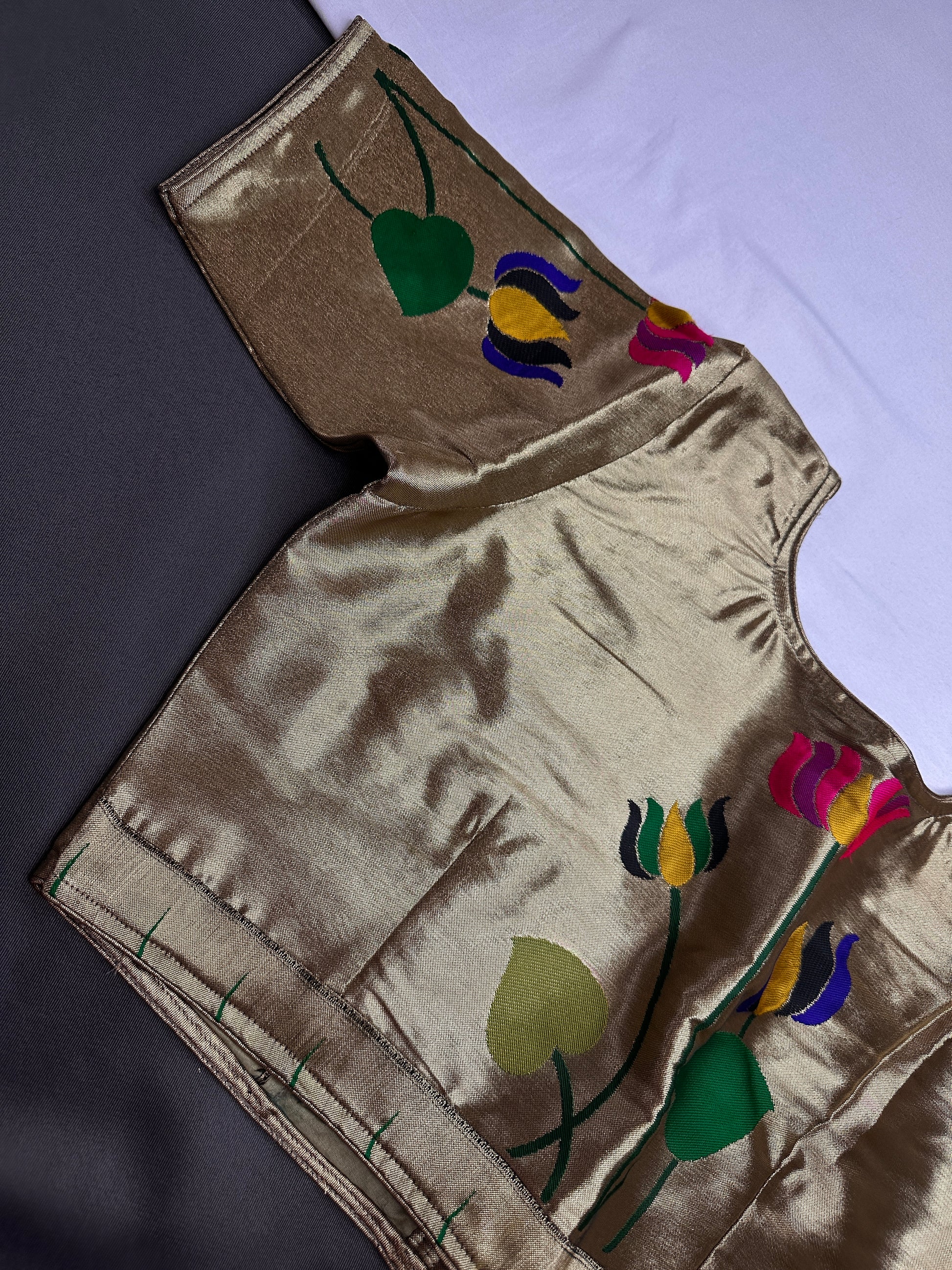 Copper Green Pure Painthani Blouse - 