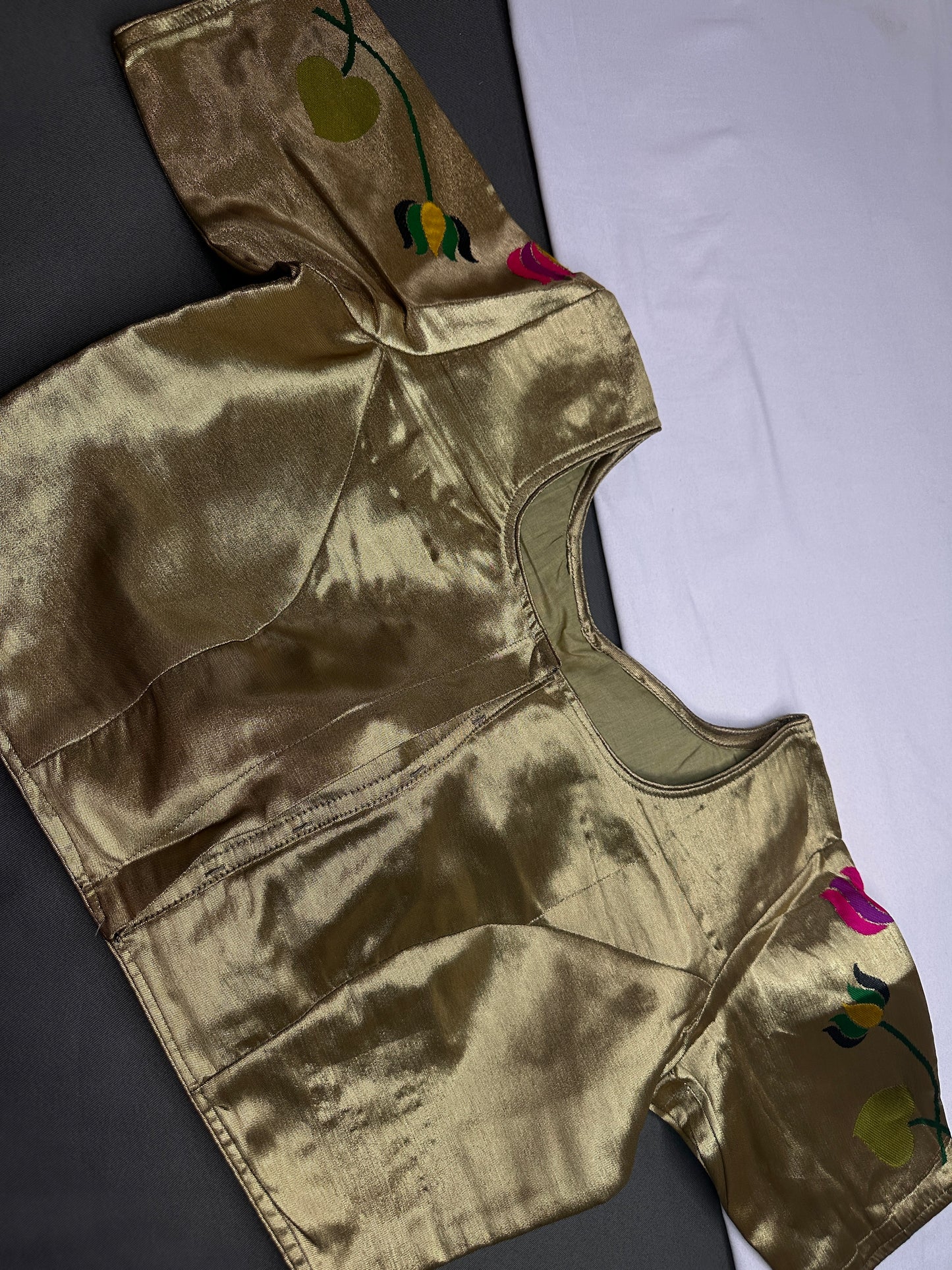 Copper Green Pure Painthani Blouse - 