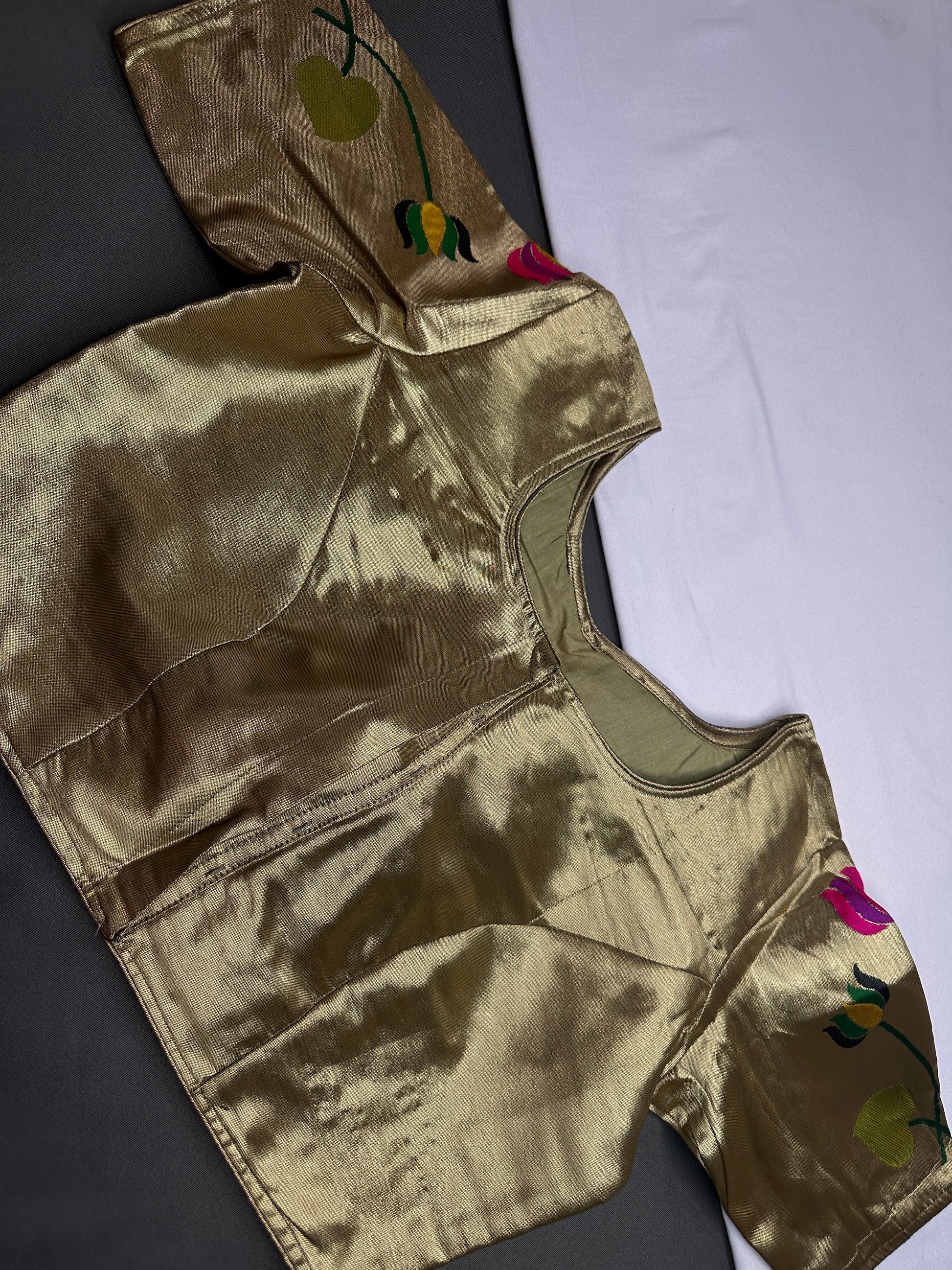 Copper Green Pure Painthani Blouse - 