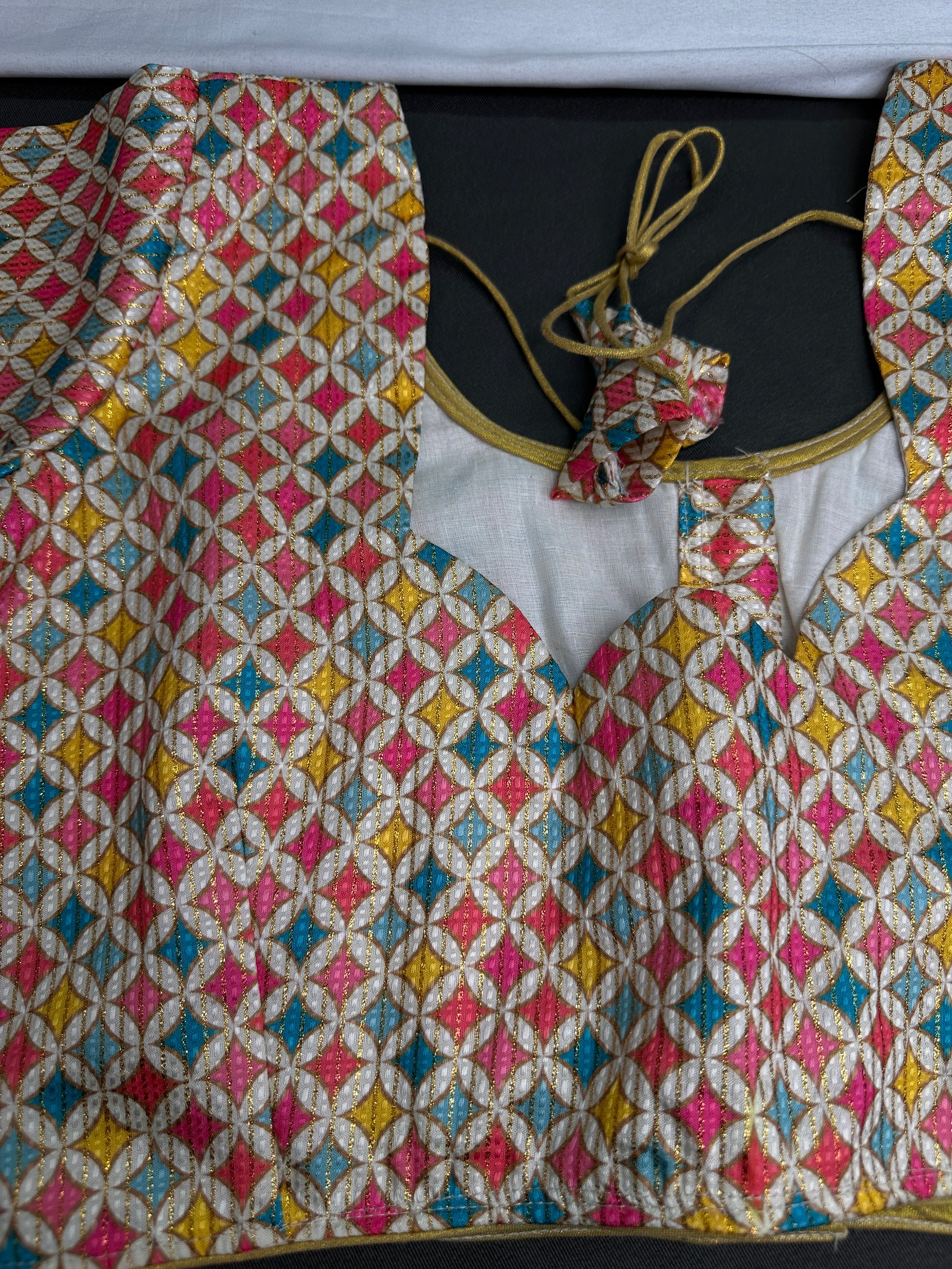 Multi Color Beige Base Blouse - 