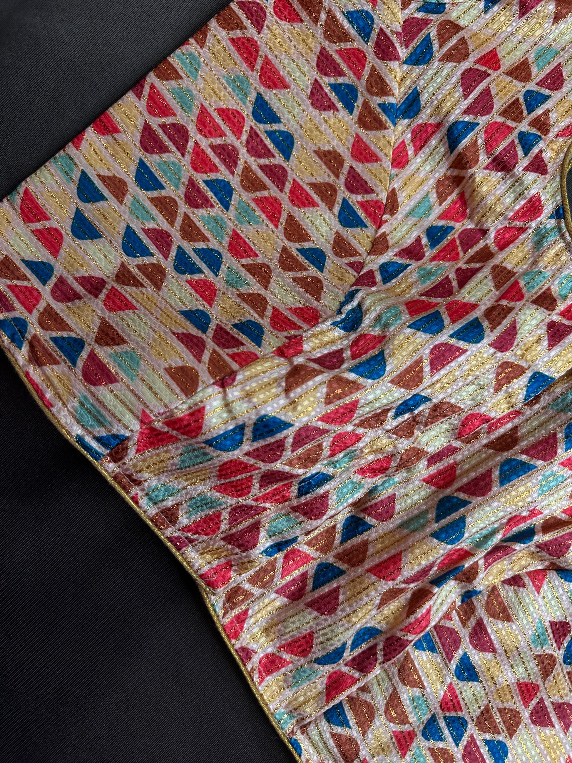 Multi Color Beige Base Blouse - 