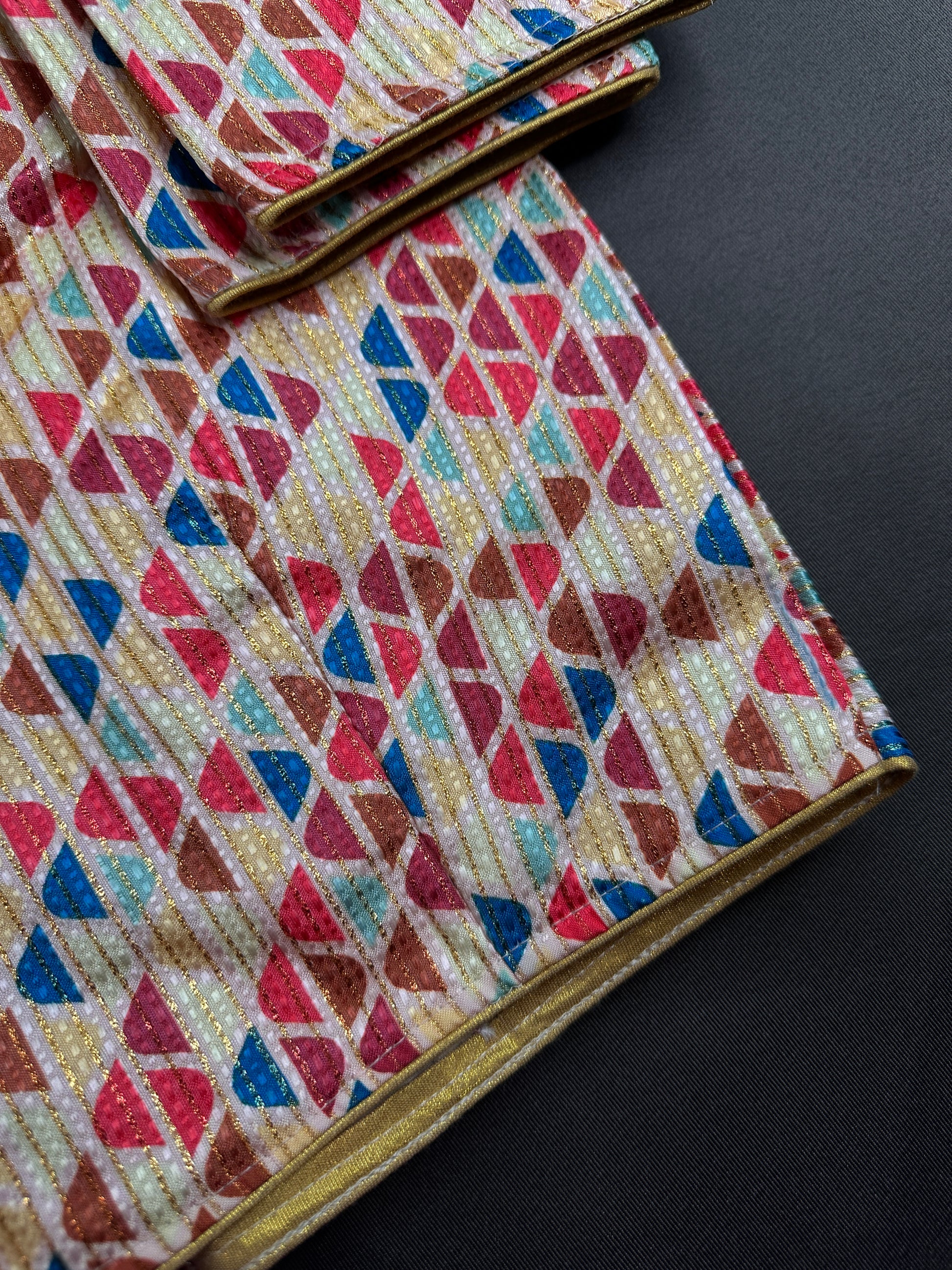 Multi Color Beige Base Blouse - 