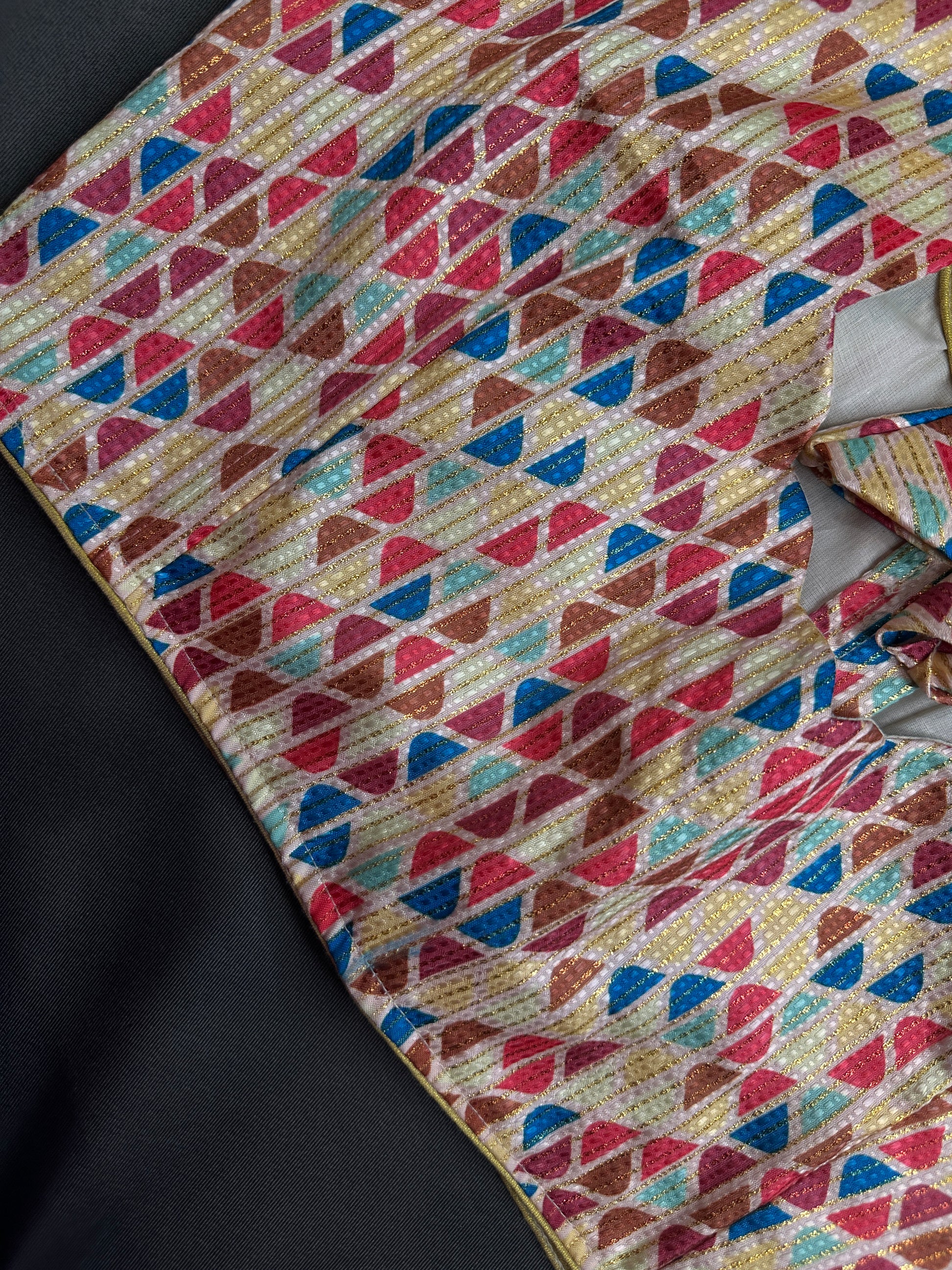 Multi Color Beige Base Blouse - 