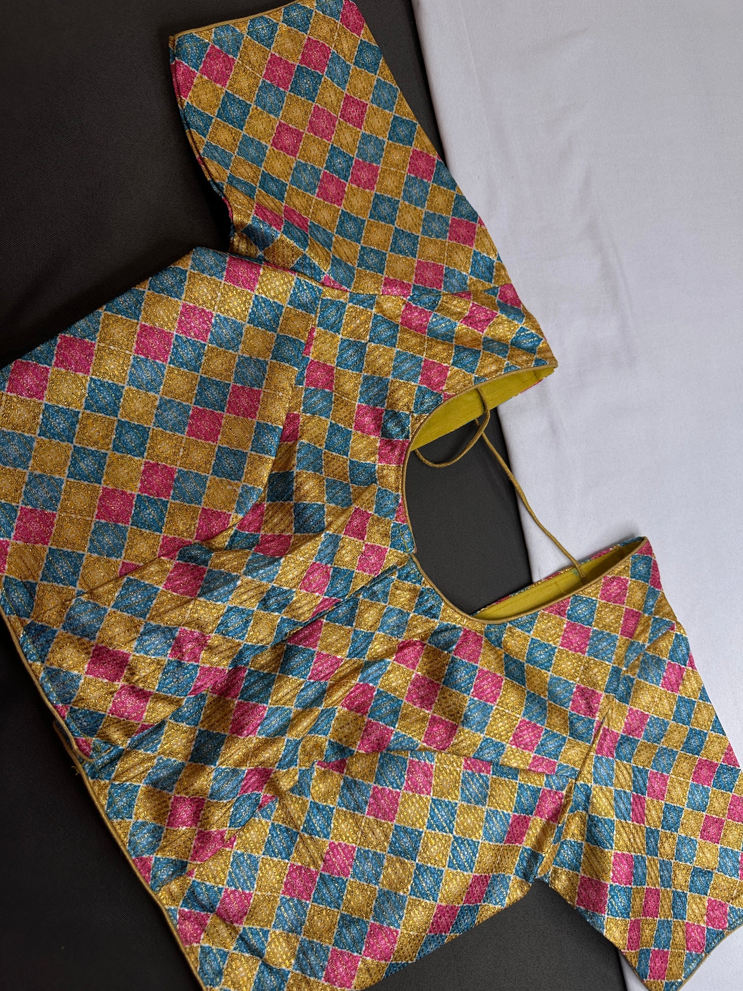 Multi Color Green Base Blouse - 