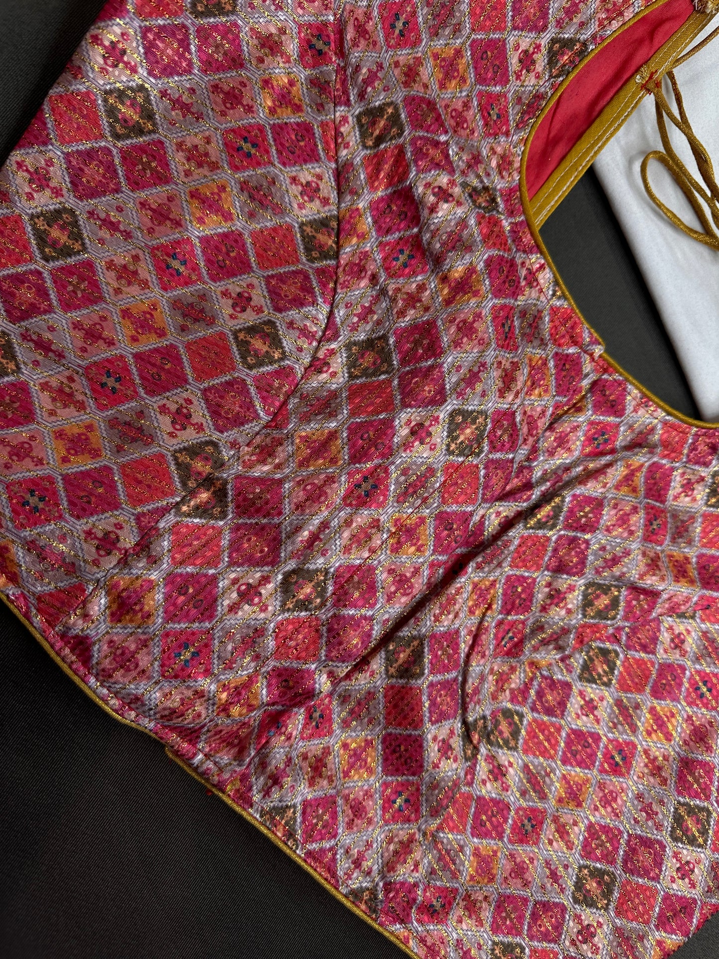 Multi Color Pink Base Blouse - 
