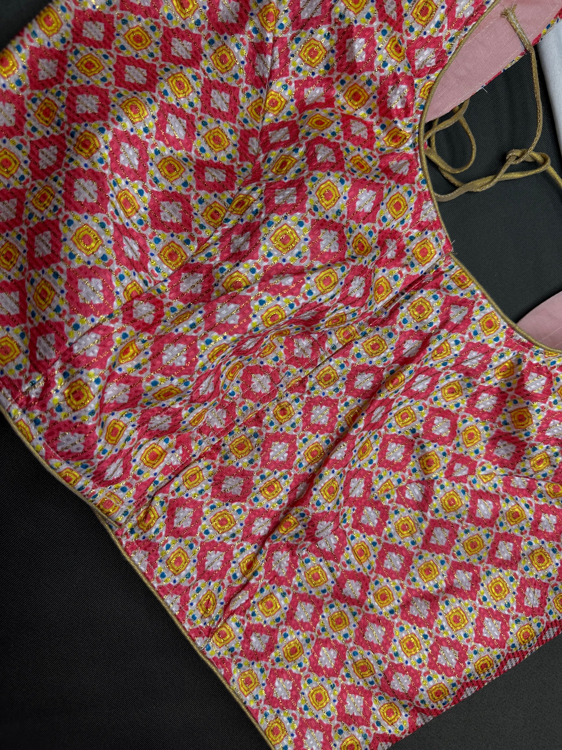 Multi Color Pink Base Blouse - 
