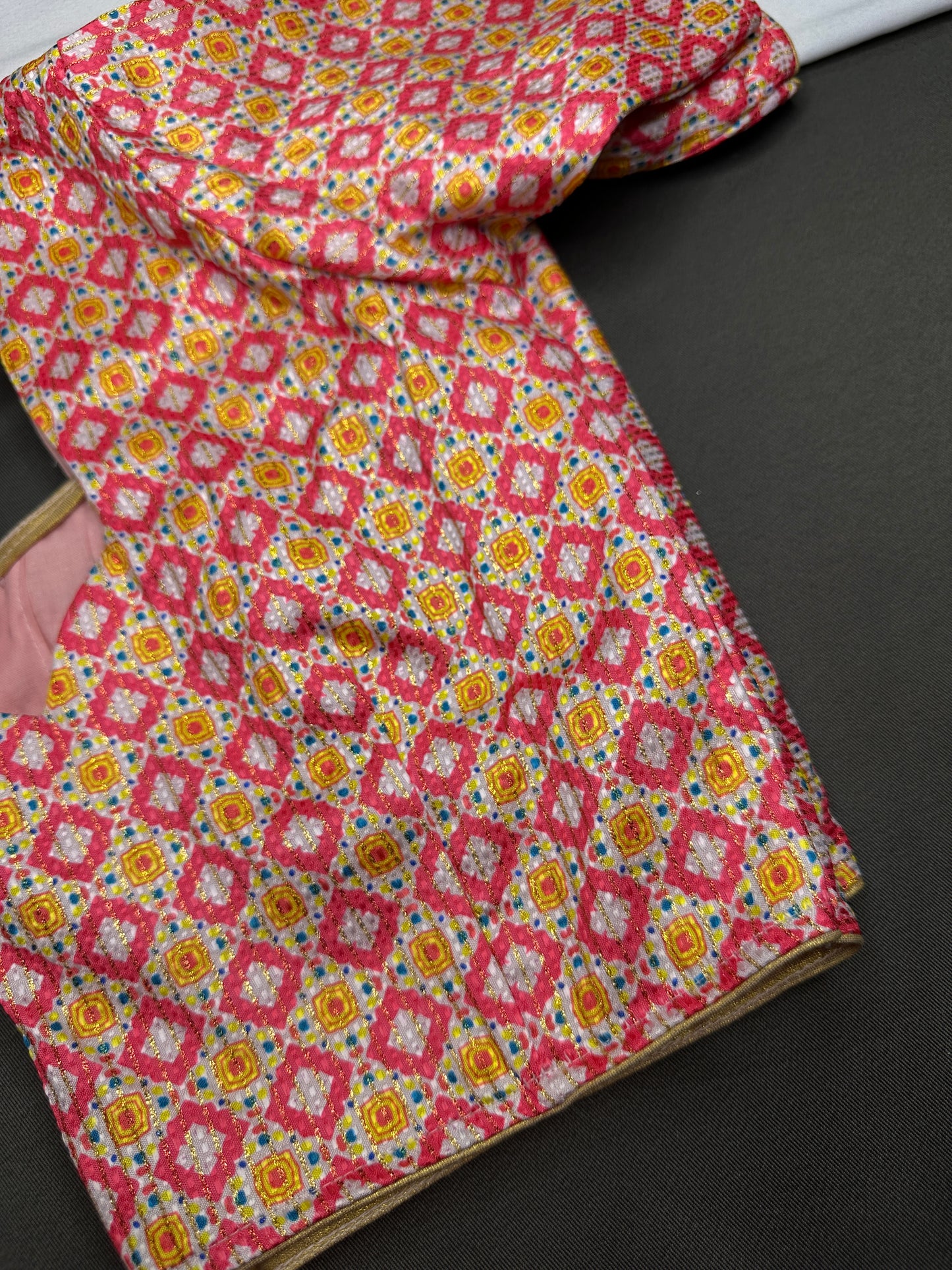 Multi Color Pink Base Blouse - 