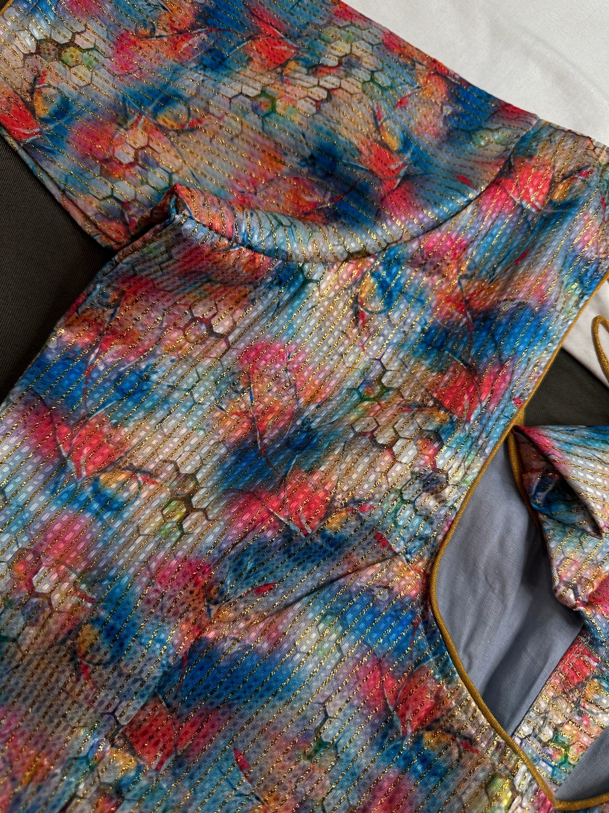 Multi Color Blue Base Blouse - 