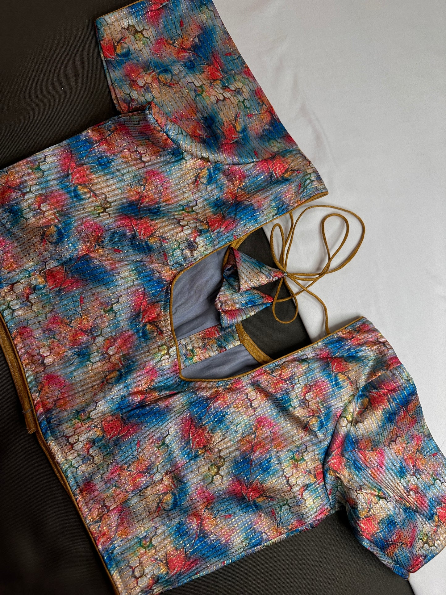 Multi Color Blue Base Blouse - 