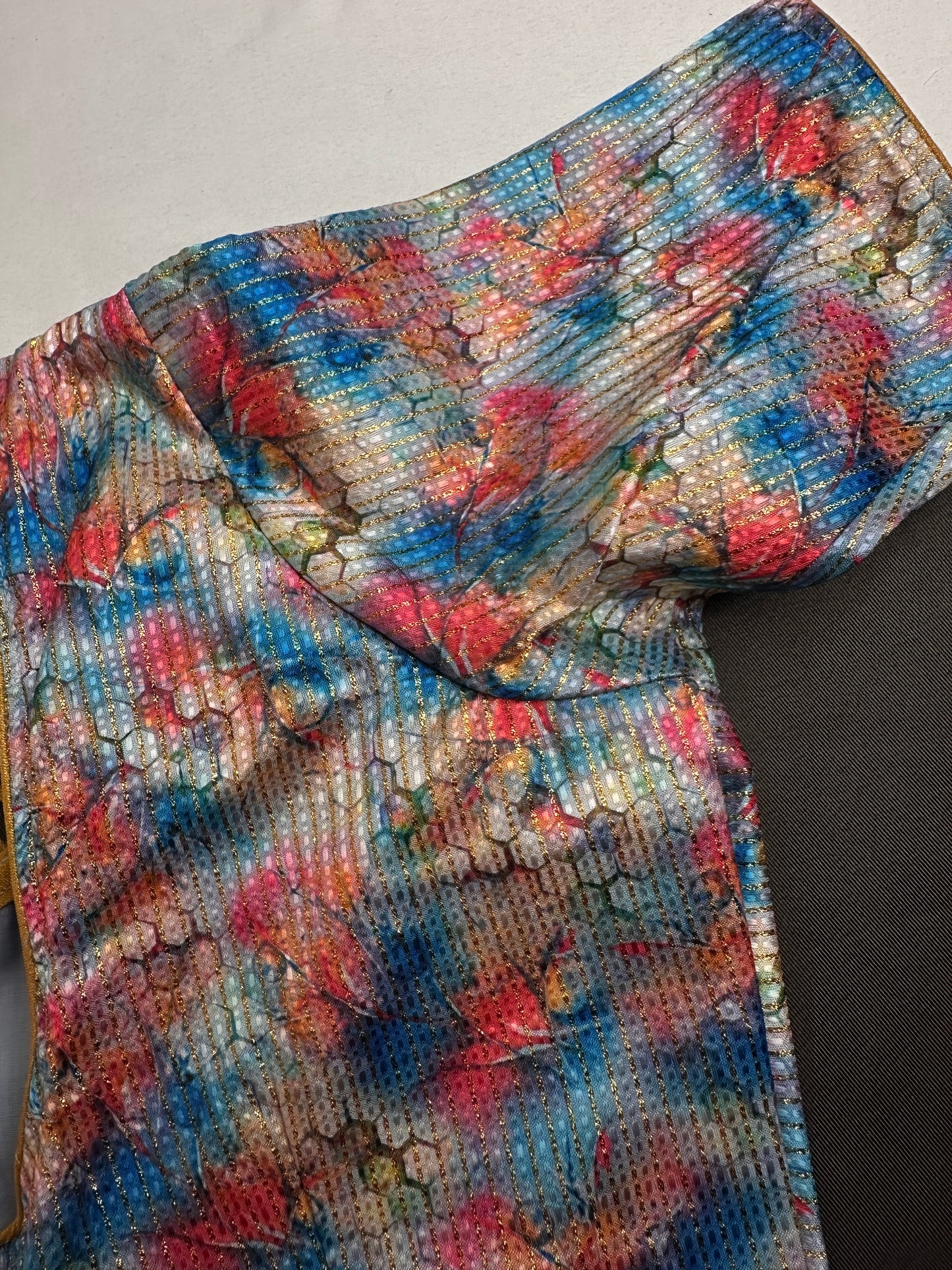 Multi Color Blue Base Blouse - 