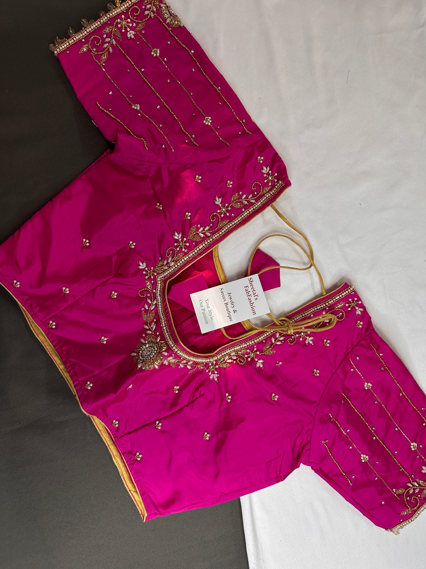 Pink Silk Maggam Aari Blouse - 