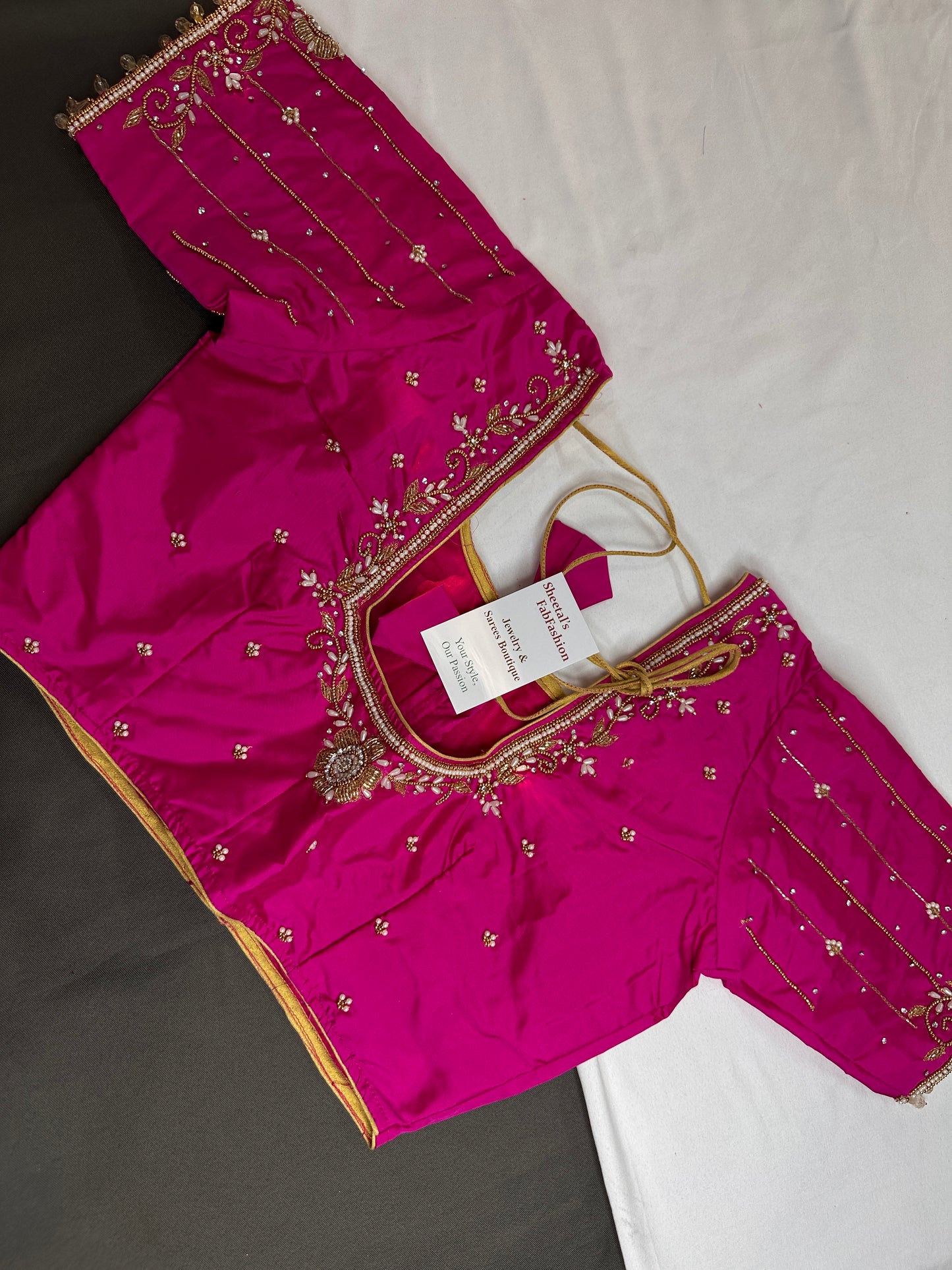 Pink Silk Maggam Aari Blouse - 