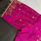Pink Silk Maggam Aari Blouse - 