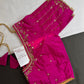 Pink Silk Maggam Aari Blouse - 