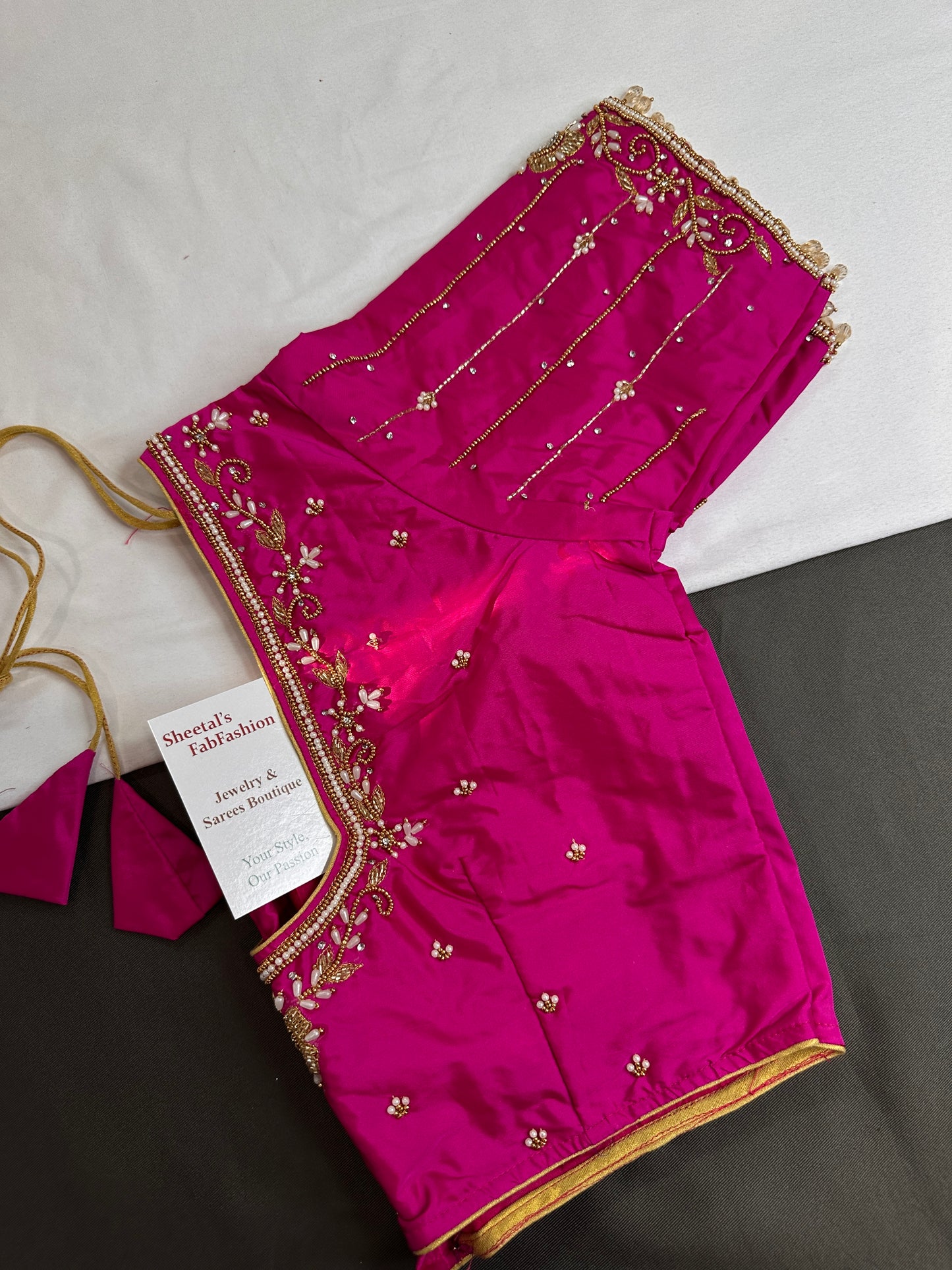 Pink Silk Maggam Aari Blouse - 