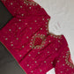 Pink Net Silk Maggam Aari Blouse - 