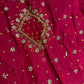 Pink Net Silk Maggam Aari Blouse - 