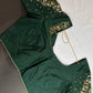 Green Silk Maggam Aari Work Blouse - 