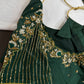 Green Silk Maggam Aari Work Blouse - 