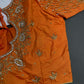 Orange Silk Maggam Aari Work Blouse - 