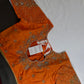 Orange Silk Maggam Aari Work Blouse - 