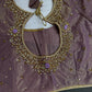 Lavender Tissue Silk Maggam Aari Work Blouse - 