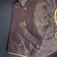 Lavender Tissue Silk Maggam Aari Work Blouse - 