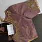 Lavender Tissue Silk Maggam Aari Work Blouse - 