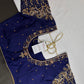 Blue Silk Maggam Aari Work Blouse - 