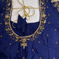 Blue Silk Maggam Aari Work Blouse - 