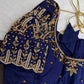 Blue Silk Maggam Aari Work Blouse - 