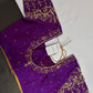 Purple Silk Maggam Aari Work Blouse - 