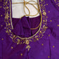 Purple Silk Maggam Aari Work Blouse - 