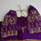 Purple Silk Maggam Aari Work Blouse - 