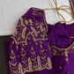 Purple Silk Maggam Aari Work Blouse - 