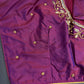 Maroon Pattu Silk Maggam Aari Work Blouse - 
