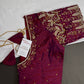 Maroon Pattu Silk Maggam Aari Work Blouse - 