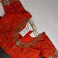 Orange  Pattu Silk  Pearl Maggam Aari Work Blouse - 